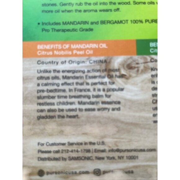 Pursonic Aromatherapy Natural Wooden Bracelet Mandarin & Bergamot Essential Oil - Picture 8 of 11